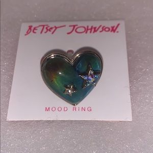 Betsey John Heart Shaped Star Studded Mood Ring